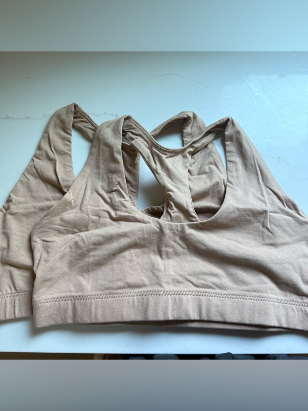 Quince Organic Y Back Bra Sand Sz S Racerback  NWOT
